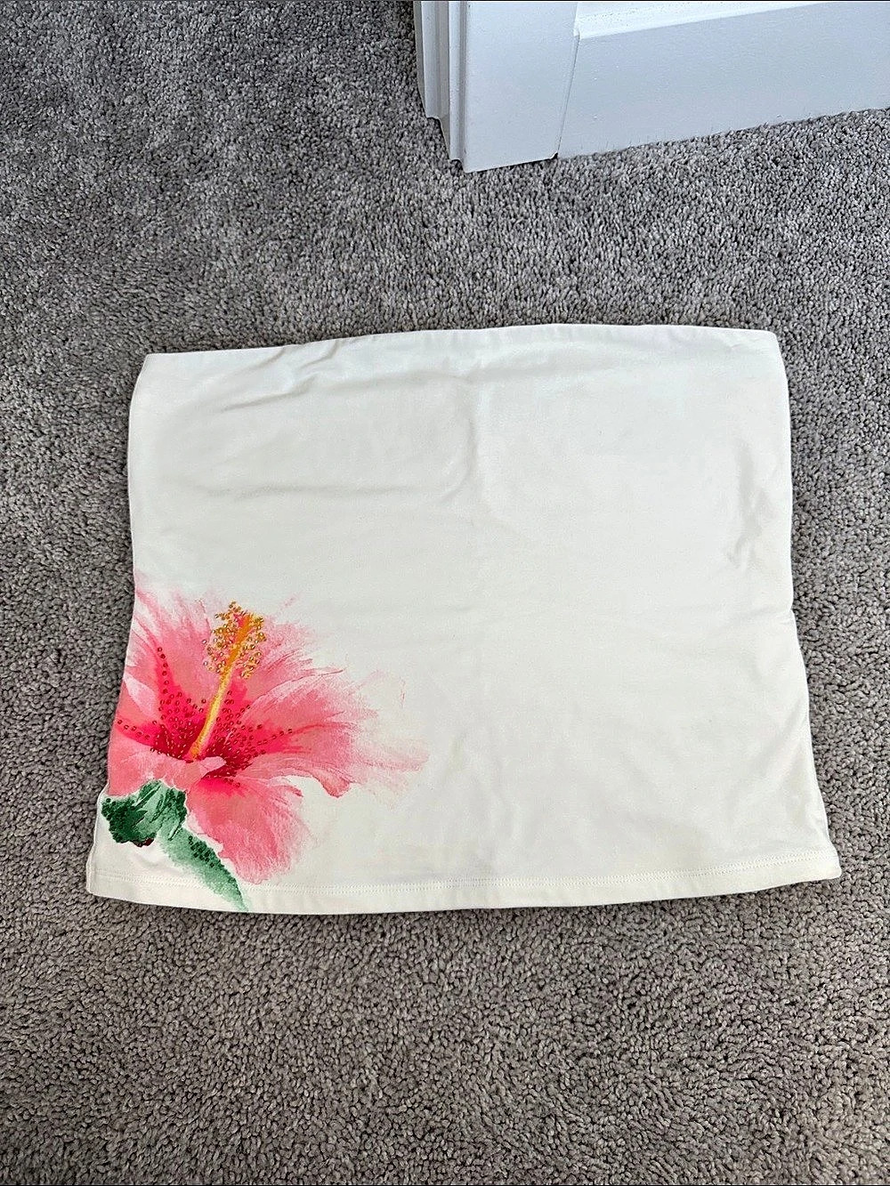 Aeropostale Floral Tube Top White & Pink Size Large